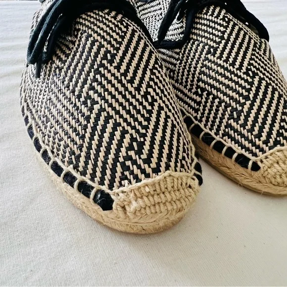 Soludos Lace Up Espadrilles In Black Natural - Flats - Picture 5 of 15